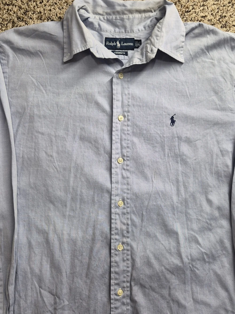 Ralph Lauren Light Blue Long-Sleeve Button-Down Polo Shirt
